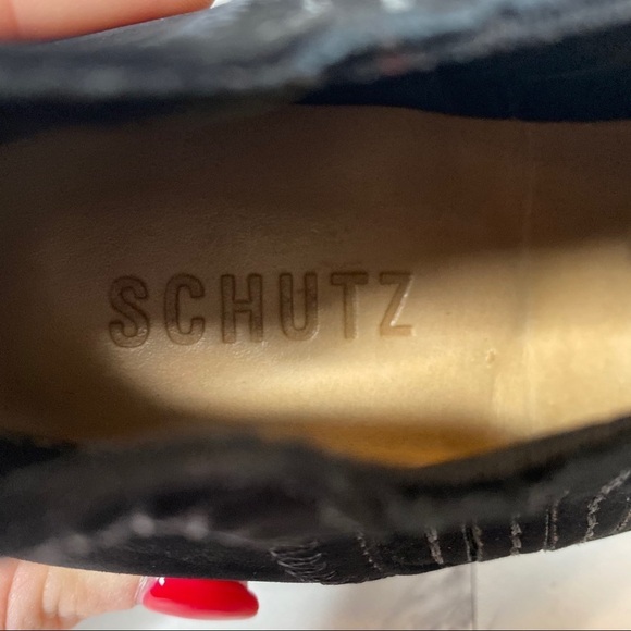 New! Schutz Jacqueline Low Profile Black Suede Bootie 6B - Picture 8 of 11